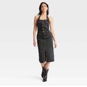 Universal Thread Black Denim Halter Dress